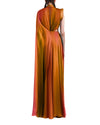 Multicolor Long Dress with Cut-Outs