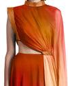 Multicolor Long Dress with Cut-Outs
