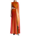 Multicolor Long Dress with Cut-Outs