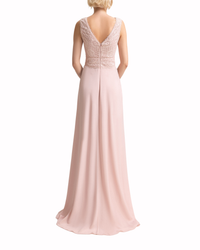 Mixed Fabric Long Dress