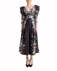 Puffed Sleeves A-line Dress