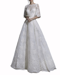 Boatneck Wide Sleeves Gown