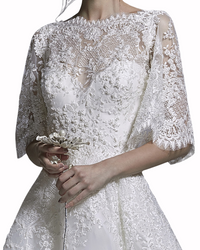 Boatneck Wide Sleeves Gown