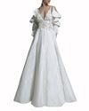 Embroidered Bridal Dress with Ruffles
