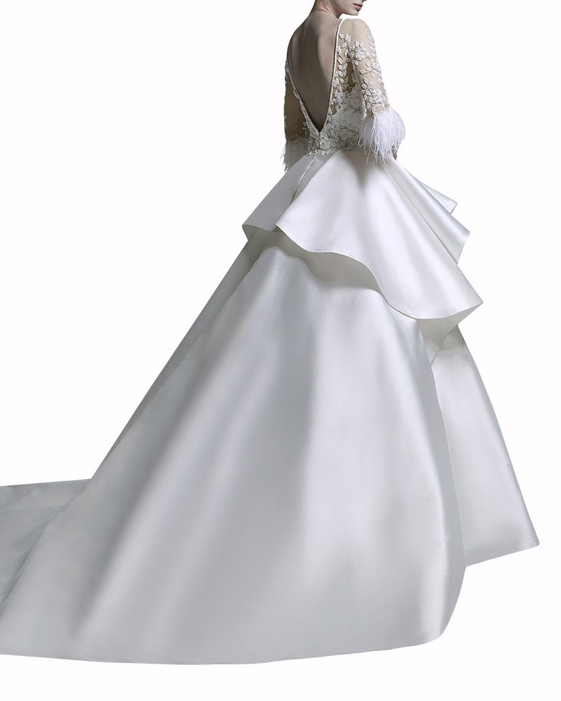 Feather-Sleeved Gown