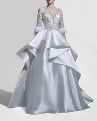 Feather-Sleeved Gown