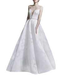 Deep V-neck A-line Gown