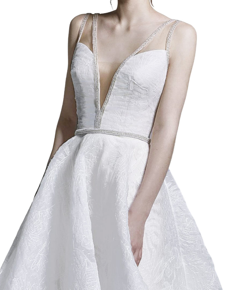 Deep V-neck A-line Gown