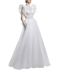 Scalloped Neckline Gown