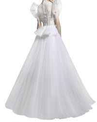 Scalloped Neckline Gown