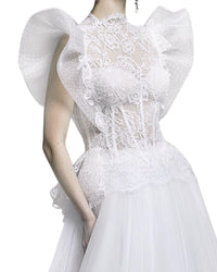 Scalloped Neckline Gown