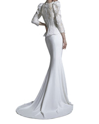 Puffed Shoulders Corset Gown