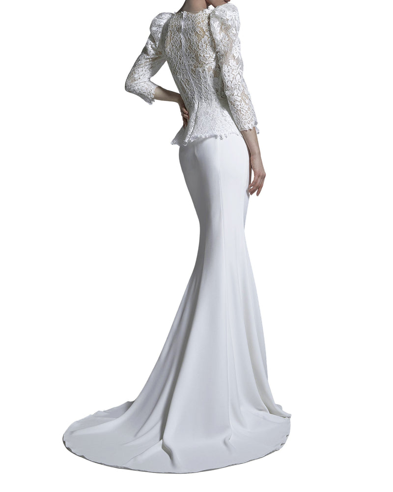 Puffed Shoulders Corset Gown