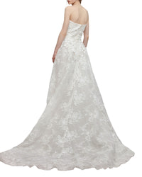 Strapless Gown with 3D Flowers