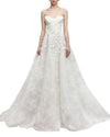 Strapless Gown with 3D Flowers