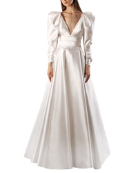 Puffed Shoulders Gown