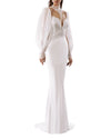High-Cut Neckline Gown