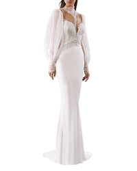 High-Cut Neckline Gown