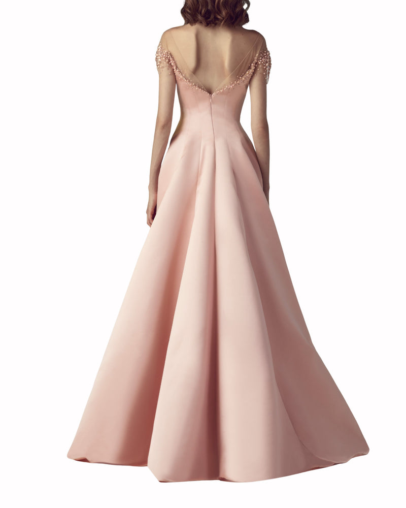 Blush Pearl Off-Shoulder Dress