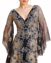 Tulle Sleeves Embroidered Dress