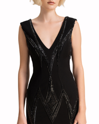 V-Neckline Beaded Dress