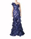 Ruffled Strapless Beaded Dress