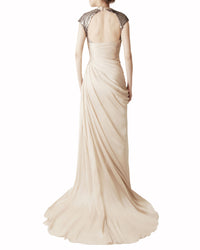 Sequined Halter Draped Dress