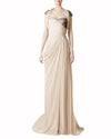 Sequined Halter Draped Dress
