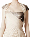 Sequined Halter Draped Dress