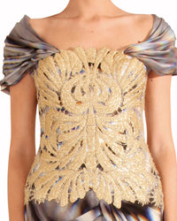 Dress with Guipure Bodice
