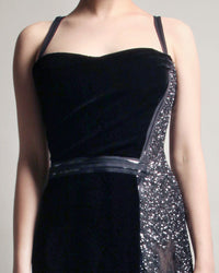 Velvet Dress with Beading Detail