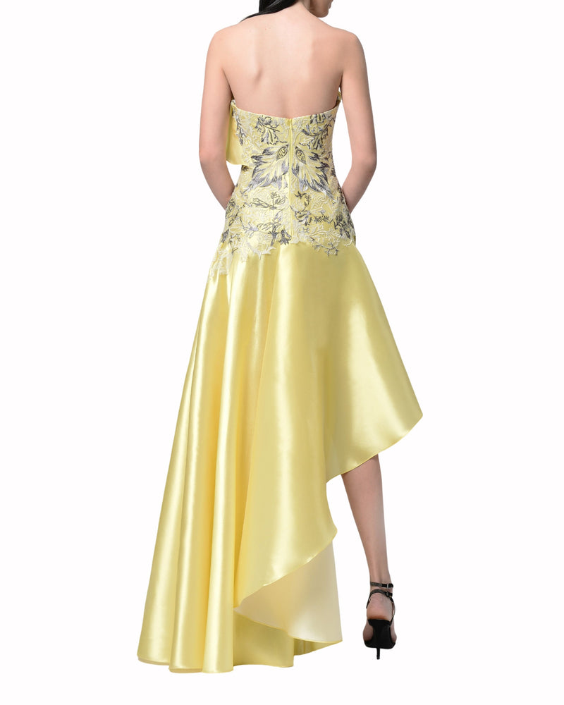 Strapless High-Low Hem Dress