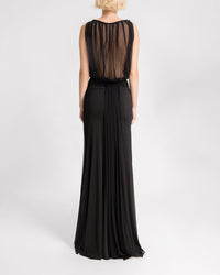 Draped Dress with Beaded Waist