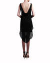 Beaded Shoulder Open-Back Dress