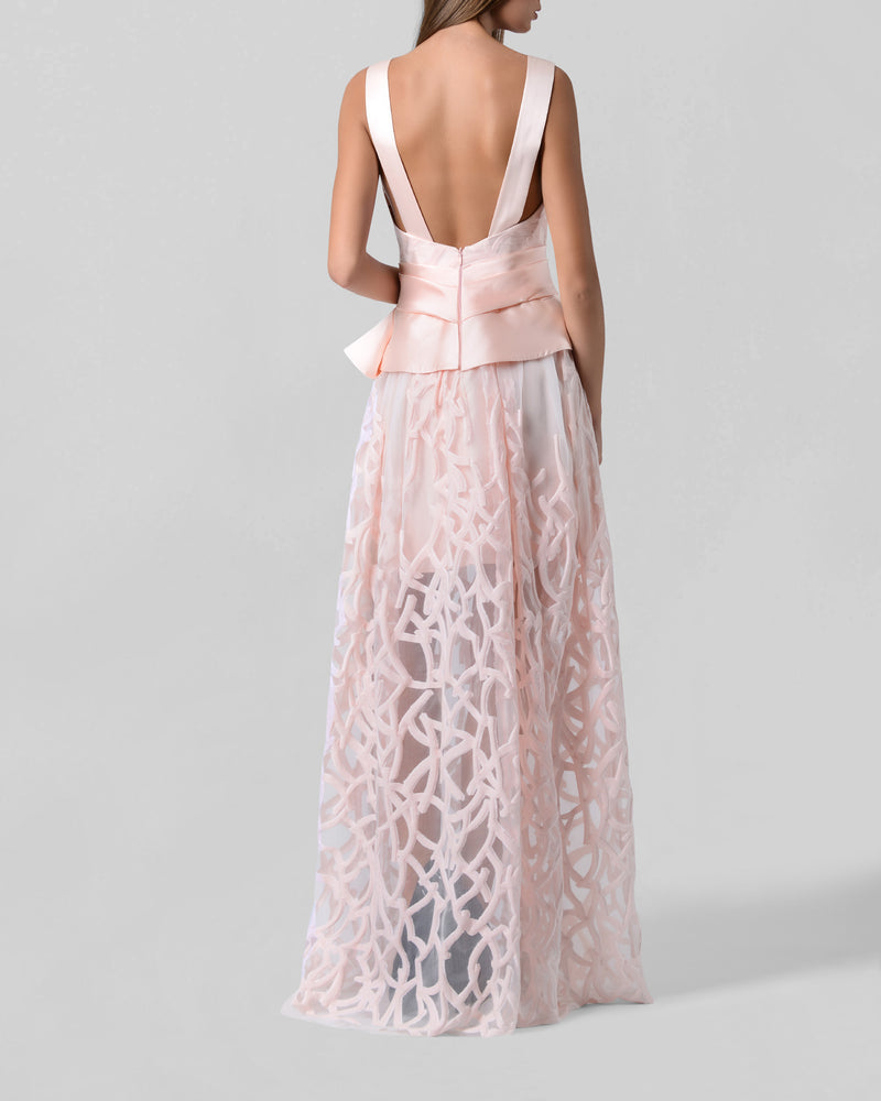 Peplum Embroidered Dress