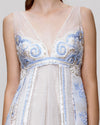 Blue Embroidered Tulle Dress