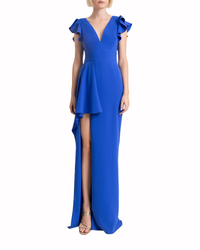 Asymmetrical V-Neckline Dress