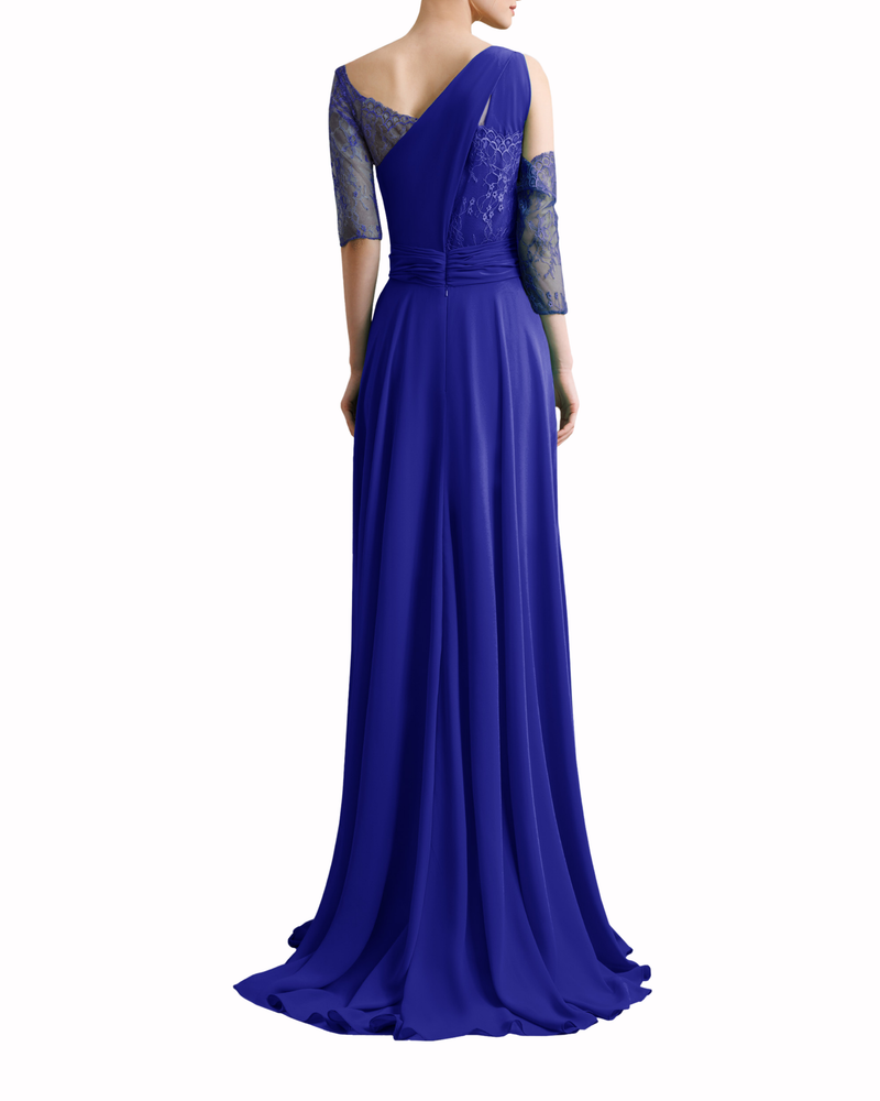 One Shoulder Dress With Lace Detail