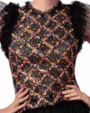 Sequin Embroidered Sleeveless Top