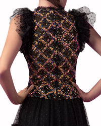 Sequin Embroidered Sleeveless Top