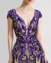 V-Neckline Purple Dress