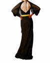 V-Neckline Long Dress With Belt
