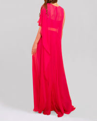 One-Shoulder Mousseline Long Dress