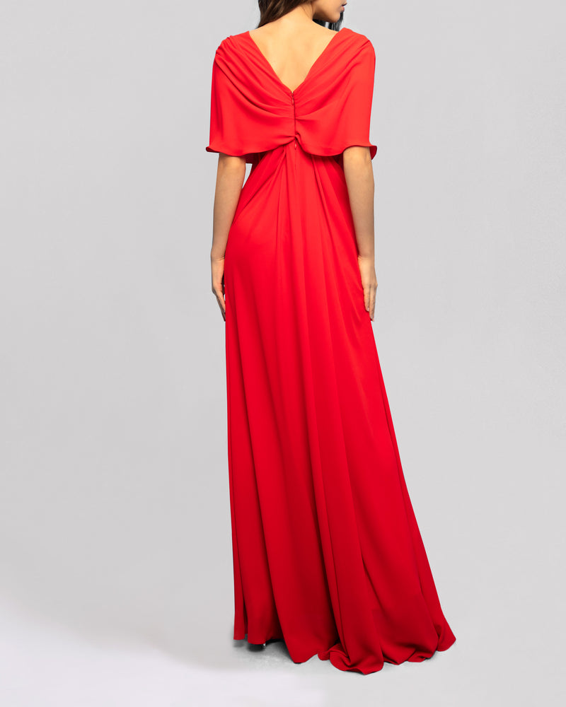 Overlapped Bodice Long Dress