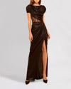 Draped Shimmery Long Dress