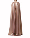Draped Cape Like Shiny Dress