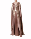Draped Cape Like Shiny Dress