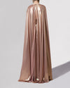 Draped Cape Like Shiny Dress