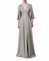 Bishop Fitted Long Grey Dress