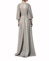 Bishop Fitted Long Grey Dress